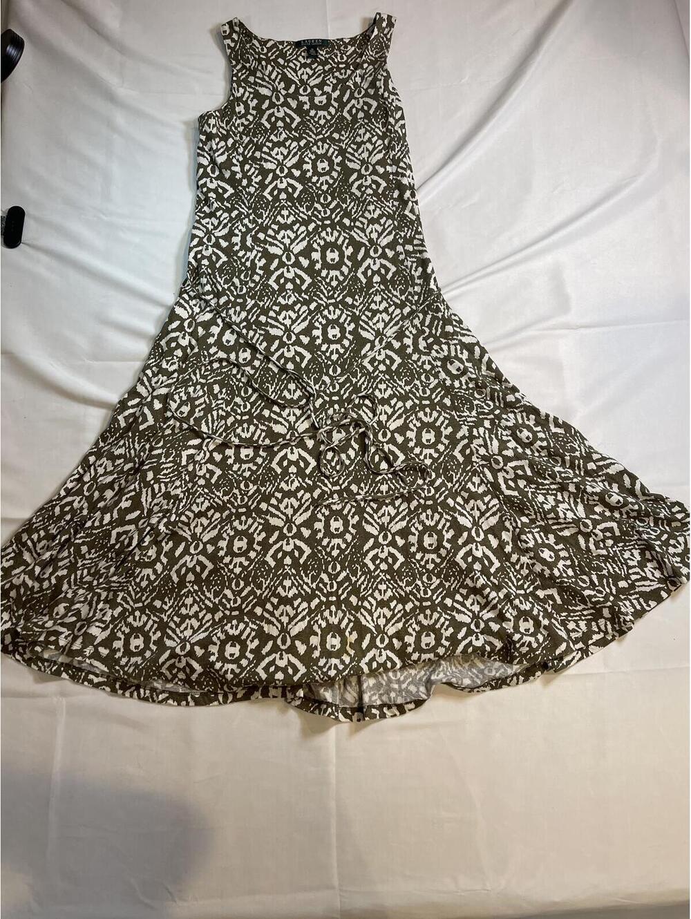 Ralph Lauren Women’s Size Medium Patterned Cotton Midi Dress